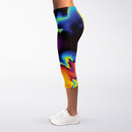 Psychedelic Acid Print Women's Capri Leggings