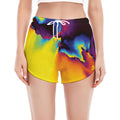 Psychedelic Acid Print Women's Split Running Shorts