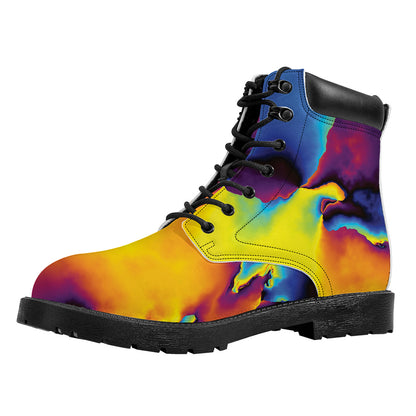 Psychedelic Acid Print Work Boots