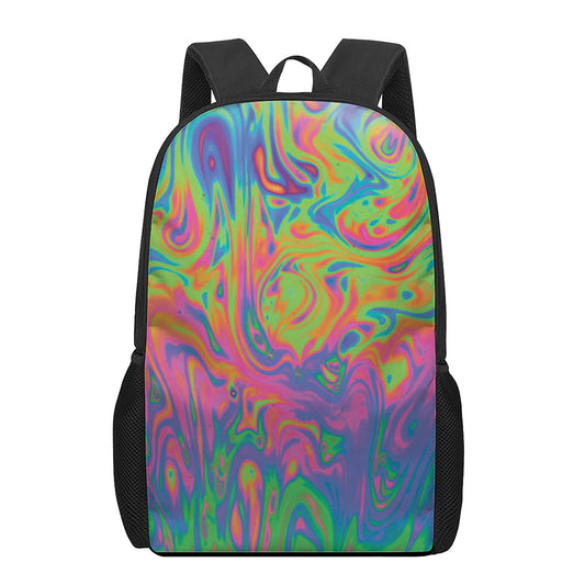 Psychedelic Bubble Print 17 Inch Backpack