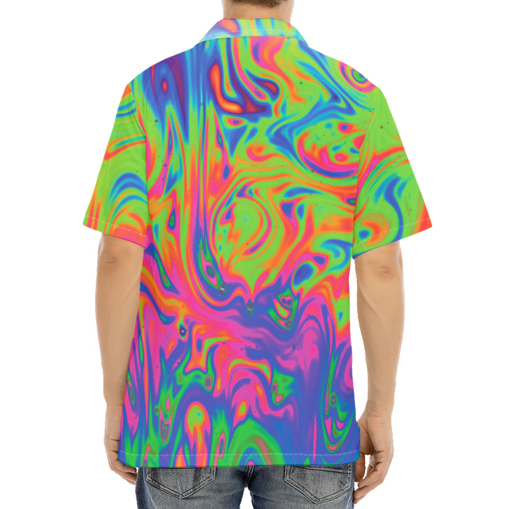 Psychedelic Bubble Print Aloha Shirt