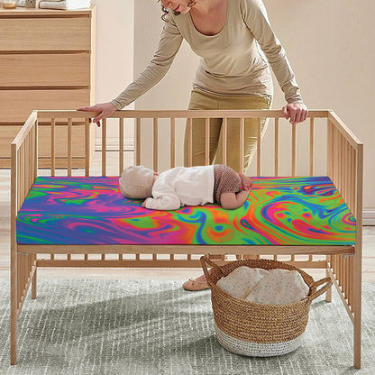 Psychedelic Bubble Print Baby Crib Sheet
