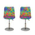 Psychedelic Bubble Print Bar Stool Covers