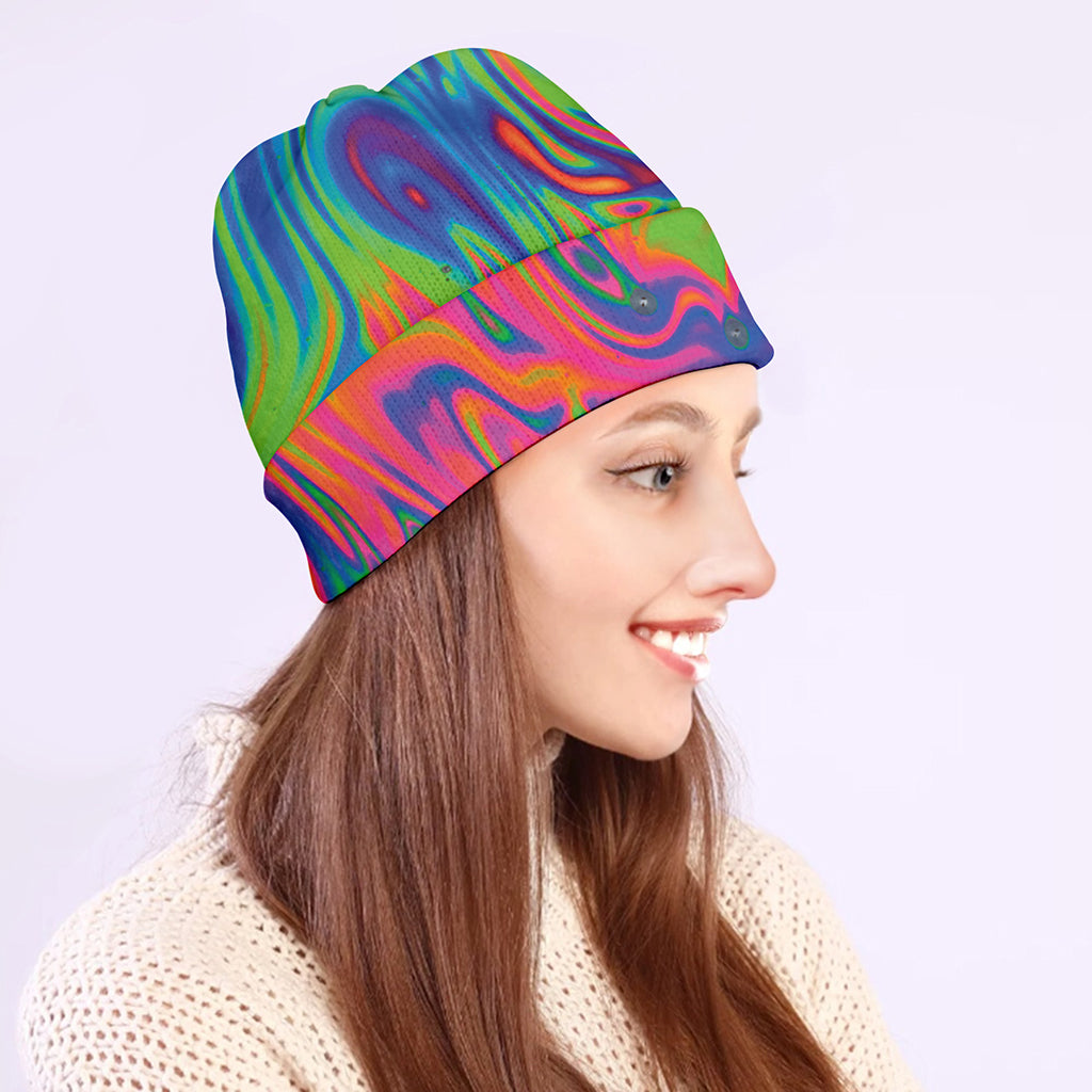 Psychedelic Bubble Print Beanie