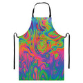 Psychedelic Bubble Print Bib Apron With Pocket