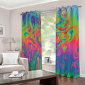 Psychedelic Bubble Print Dimout Grommet Curtains