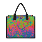 Psychedelic Bubble Print Canvas Tote Bag