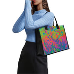 Psychedelic Bubble Print Canvas Tote Bag