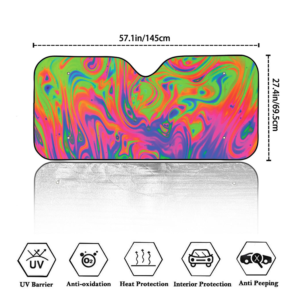 Psychedelic Bubble Print Car Windshield Sun Shade