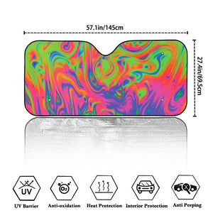 Psychedelic Bubble Print Car Windshield Sun Shade