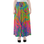 Psychedelic Bubble Print Chiffon Maxi Skirt