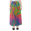 Psychedelic Bubble Print Chiffon Maxi Skirt