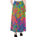 Psychedelic Bubble Print Chiffon Maxi Skirt