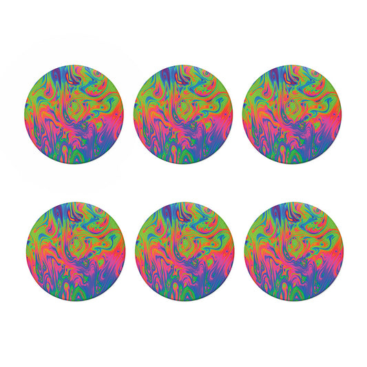 Psychedelic Bubble Print Coaster Set