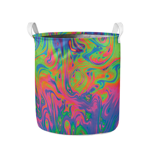 Psychedelic Bubble Print Collapsible Laundry Basket