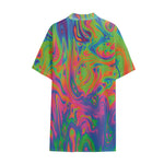 Psychedelic Bubble Print Cotton Hawaiian Shirt