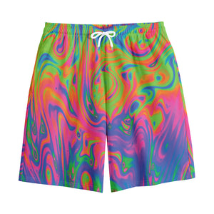 Psychedelic Bubble Print Cotton Shorts