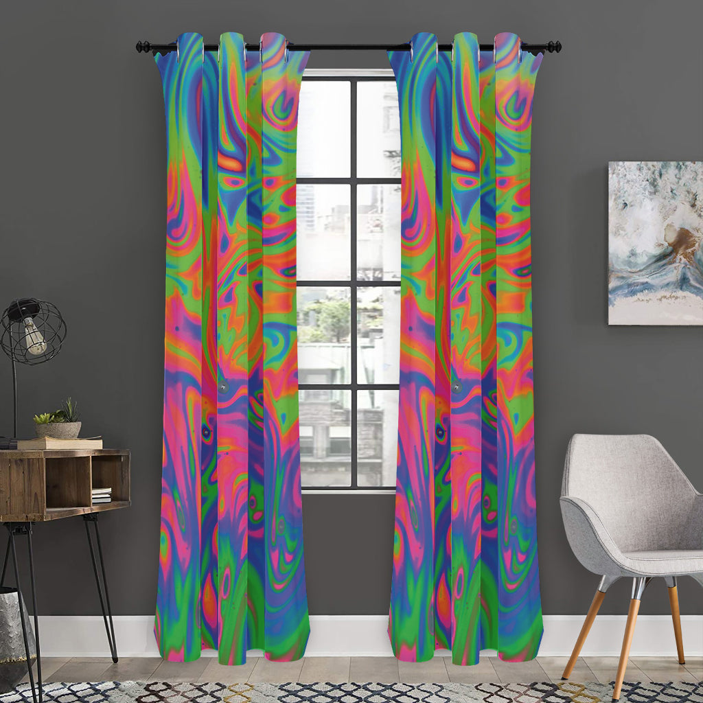 Psychedelic Bubble Print Curtain