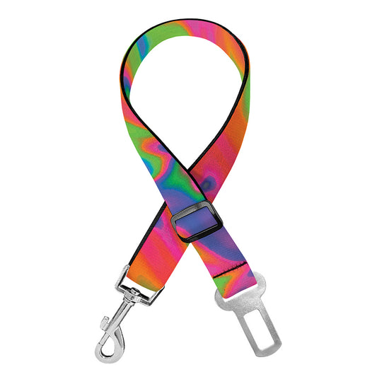 Psychedelic Bubble Print Dog Seat Belt