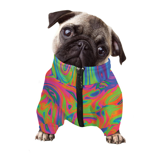 Psychedelic Bubble Print Dog Zip Up Jacket