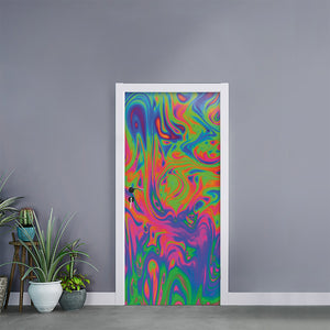 Psychedelic Bubble Print Door Sticker