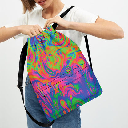 Psychedelic Bubble Print Drawstring Backpack