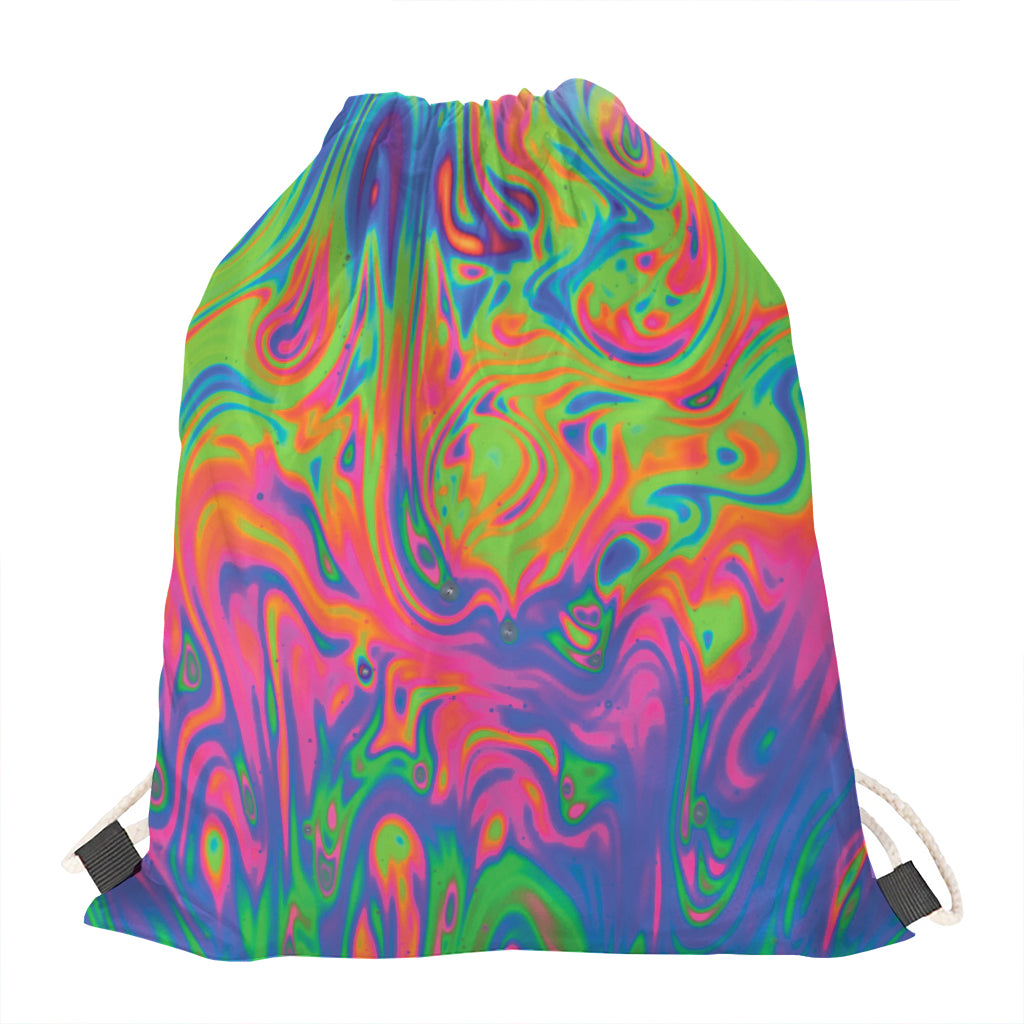 Psychedelic Bubble Print Drawstring Bag