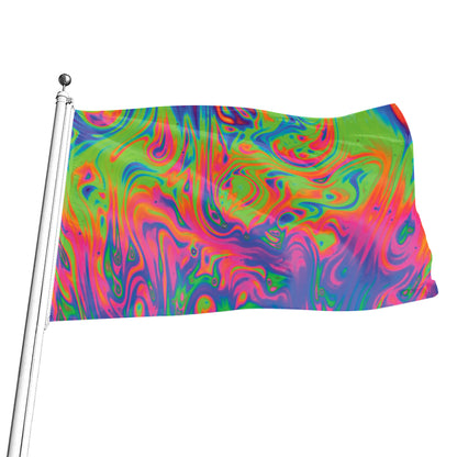 Psychedelic Bubble Print Flag