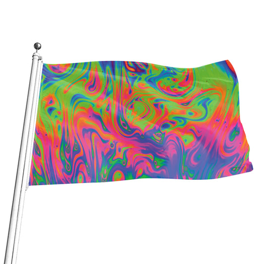 Psychedelic Bubble Print Flag