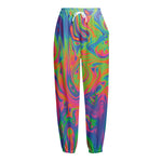 Psychedelic Bubble Print Fleece Lined Knit Pants