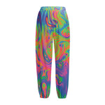 Psychedelic Bubble Print Fleece Lined Knit Pants