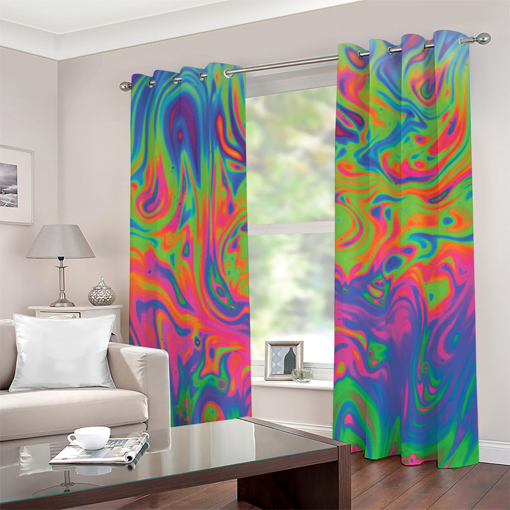 Psychedelic Bubble Print Grommet Curtains