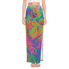 Psychedelic Bubble Print High Slit Maxi Skirt