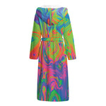 Psychedelic Bubble Print Hooded Bathrobe