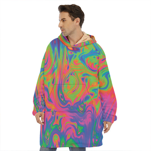 Psychedelic Bubble Print Hoodie Blanket