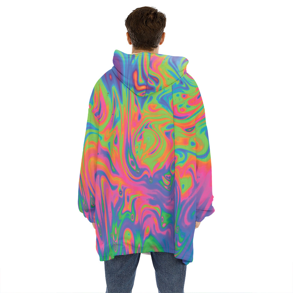 Psychedelic Bubble Print Hoodie Blanket