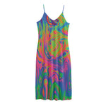 Psychedelic Bubble Print Jersey Midi Cami Dress