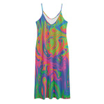 Psychedelic Bubble Print Jersey Midi Cami Dress