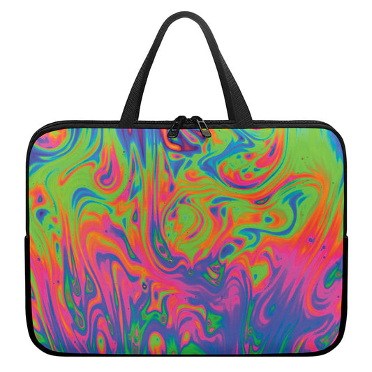 Psychedelic Bubble Print Laptop Sleeve With Handle