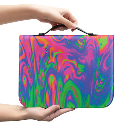 Psychedelic Bubble Print Leather Bible Cover