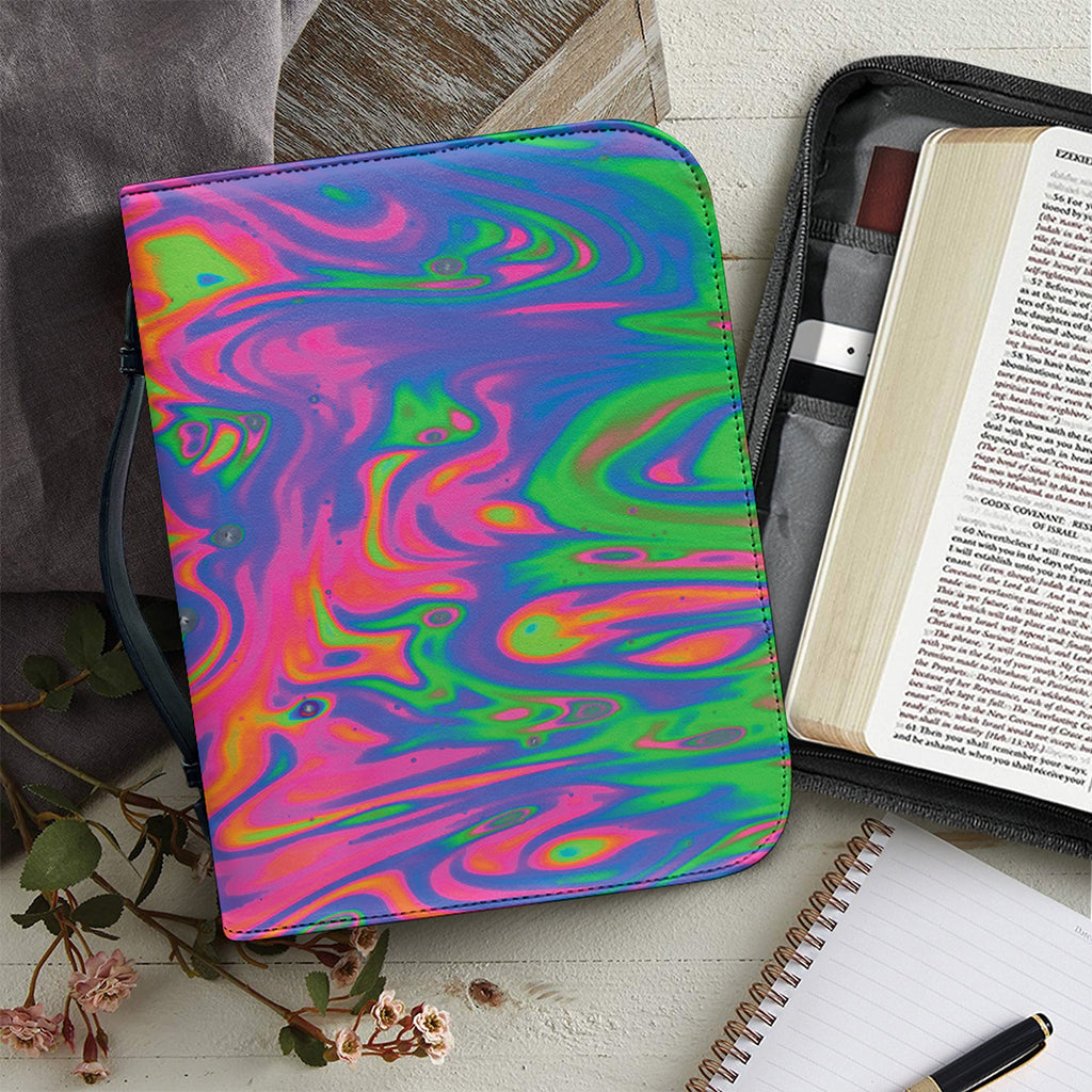 Psychedelic Bubble Print Leather Bible Cover