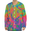 Psychedelic Bubble Print Long Sleeve Baseball Jersey