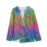 Psychedelic Bubble Print Long Sleeve Short Coat