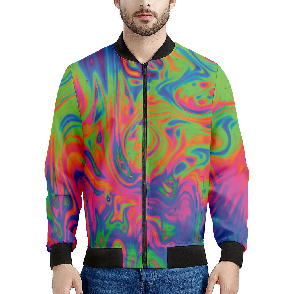 Psychedelic Bubble Print Men's Bomber Jacket