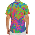 Psychedelic Bubble Print Men's Deep V-Neck Shirt