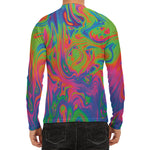 Psychedelic Bubble Print Men's Long Sleeve Rash Guard