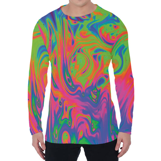 Psychedelic Bubble Print Men's Long Sleeve T-Shirt