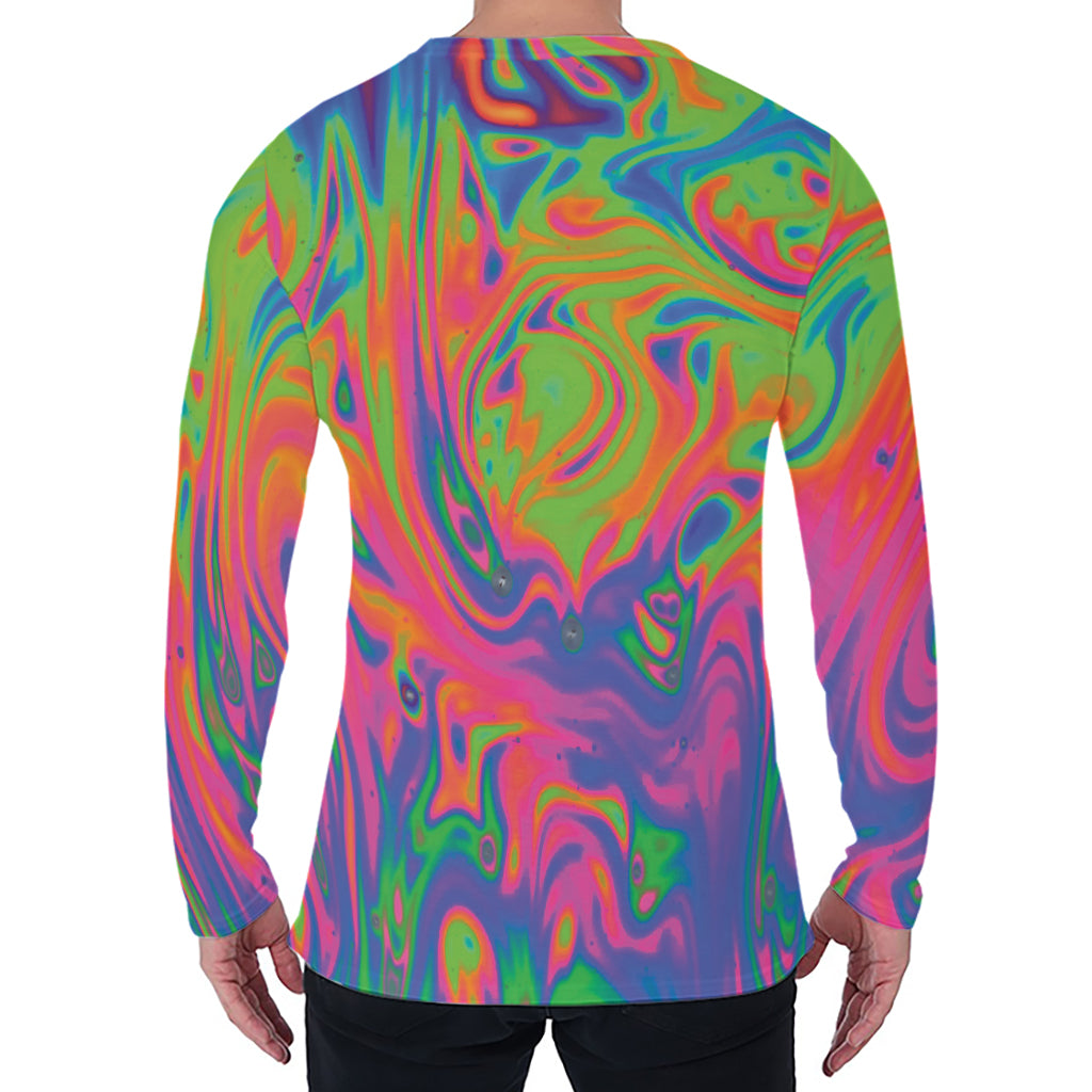 Psychedelic Bubble Print Men's Long Sleeve T-Shirt