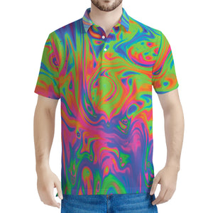 Psychedelic Bubble Print Men's Polo Shirt