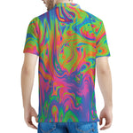 Psychedelic Bubble Print Men's Polo Shirt